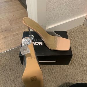 Clear and Nude heels